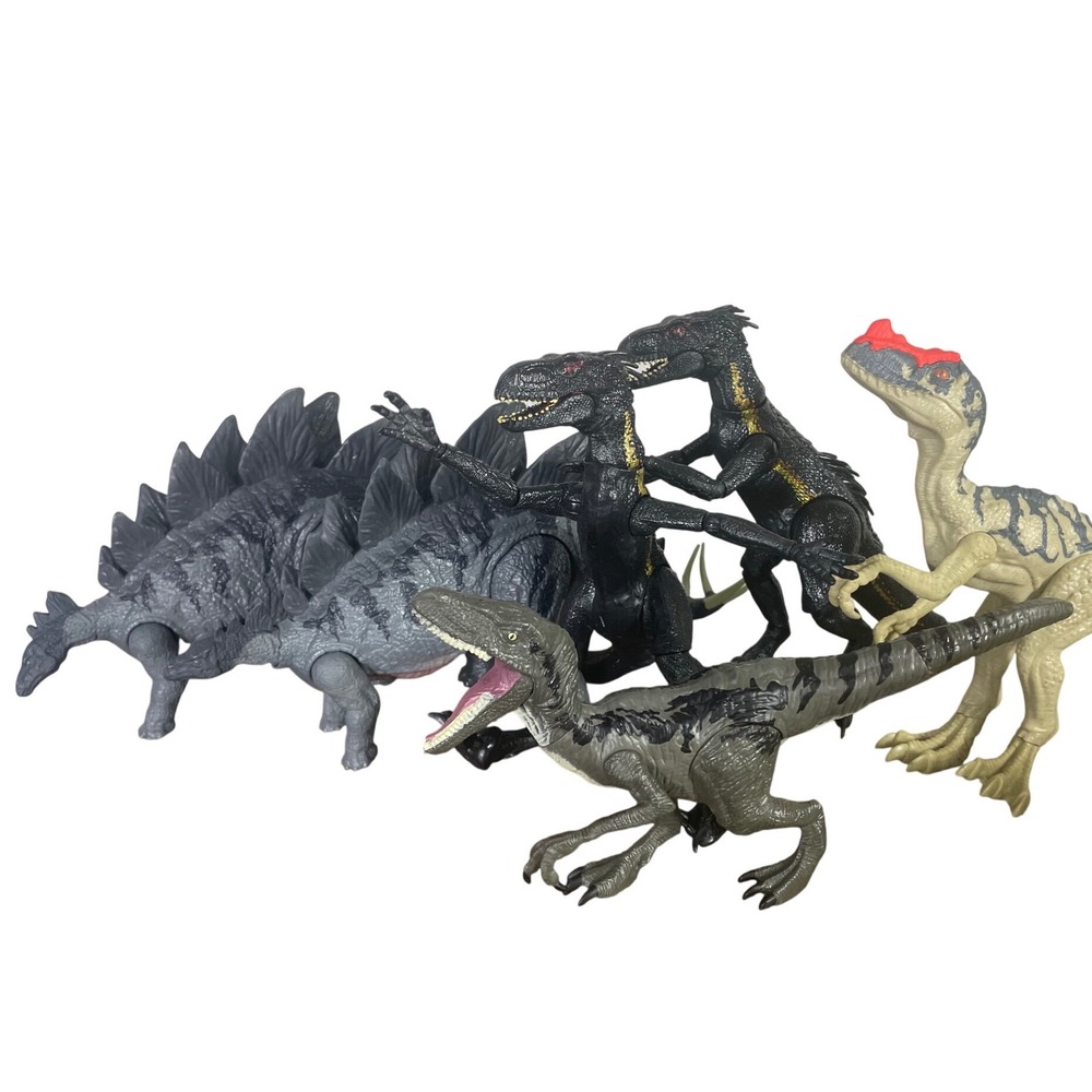 Jurassic World Mattel Dinosaur Figure Lot 6 Indoraptor Blue Stegosaurus Toy
